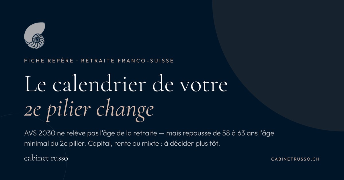 AVS 2030 et 2e pilier : capital, rente ou mixte, le nouveau calendrier
