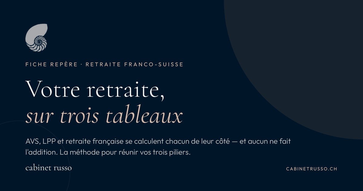 Calcul de la retraite du frontalier suisse : les trois piliers AVS, LPP et France